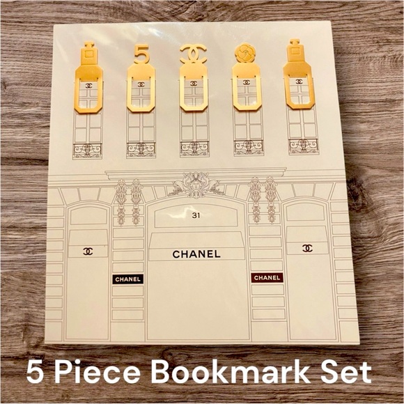 Chanel Beauty 5 Piece Gold-tone Bookmark Set - Picture 1 of 2